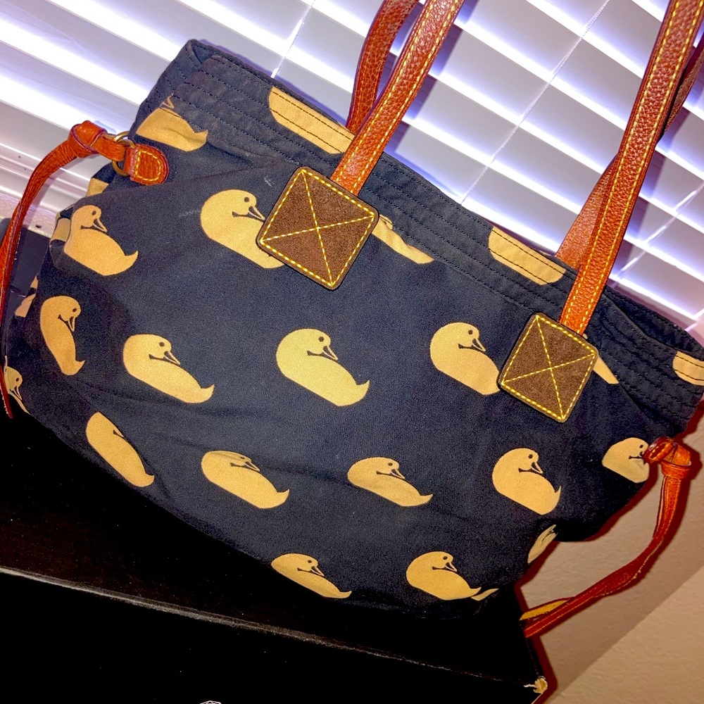 D&B Cotton Leather Summer Duck Print Tote
